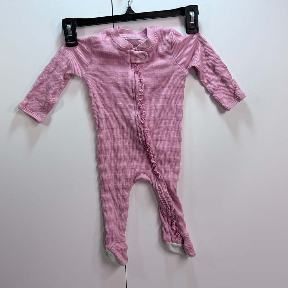 Cloud Island Ribbed Ruffle Footie Sleeper, Pink, 3-6M